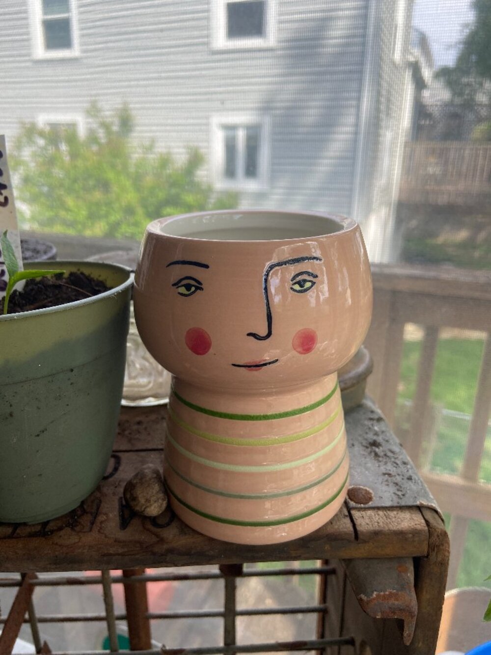 Opalhouse Stoneware Head Planter - Whimsical Fun Funky Kitschy - Plants